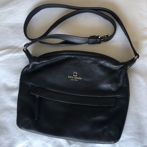 Kate Spade Black Leather crossbody - gently used